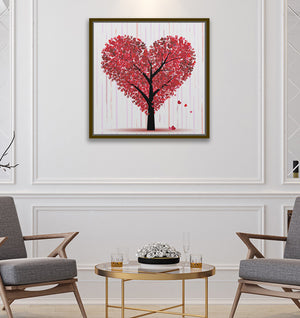 Tree of Hearts Artwork 24x24" / Natural Wood ARtscapes-AR - ARtscapes